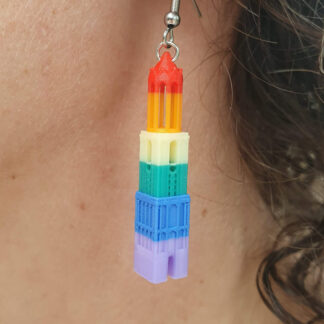 Utrecht domtoren oorbellen kleur regenboog