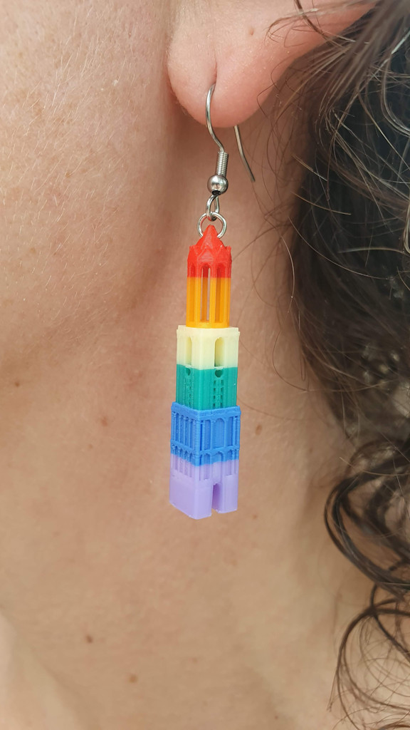 Utrecht domtoren oorbellen kleur regenboog